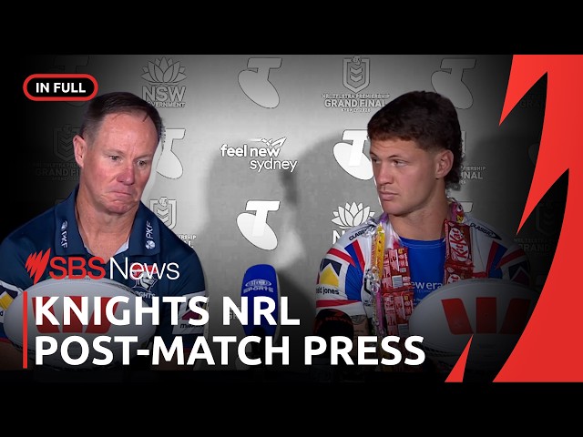 Newscastle Knights commiserate after their NRL grand final loss