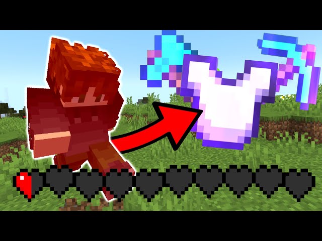 Minecraft Manhunt, but Getting to Half a Heart Drops OP Loot...