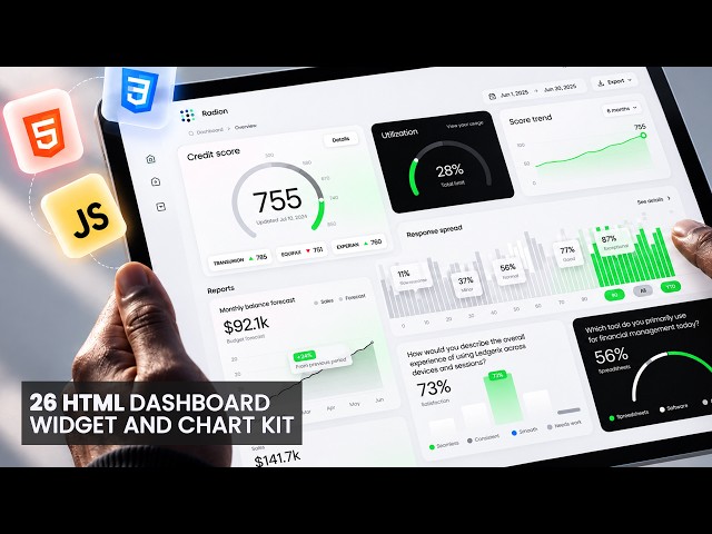 Radian 26 HTML CSS JS Dashboard Widget and Chart Kit