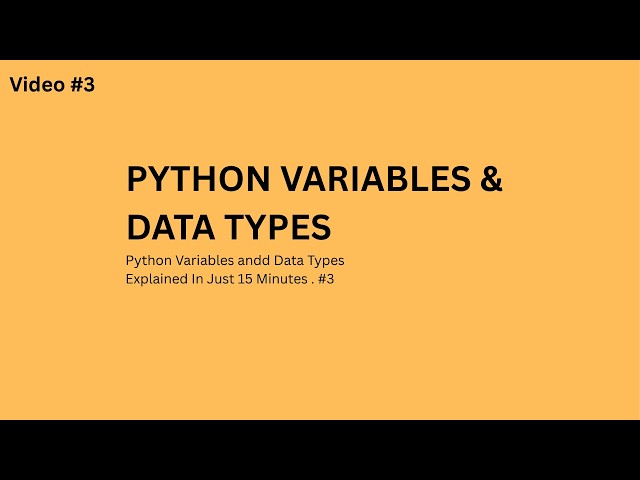 🐍 **Python Beginner to Advanced #3 — Variables & Data Types in Python**
