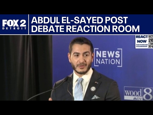 Abdul El-Sayed post debate reaction room
