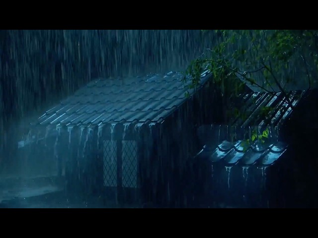 FALL ASLEEP IN MINUTES 🌧️ Heavy Rain & Thunder on Tin Roof | Deep Sleep & Insomnia Relief