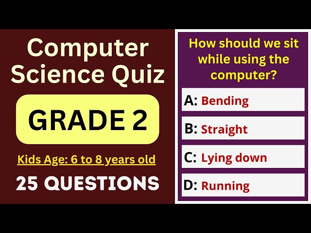Computer Science Quiz for Grade 2 | 25 MCQs for Ages 6–8 | Olympiad & School Test | Class 2 IT Exam