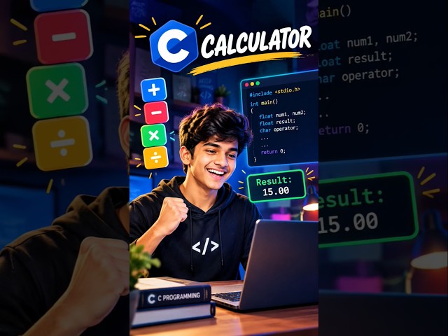 C Calculator Program Using Switch Case | Beginner C Programming #Shorts