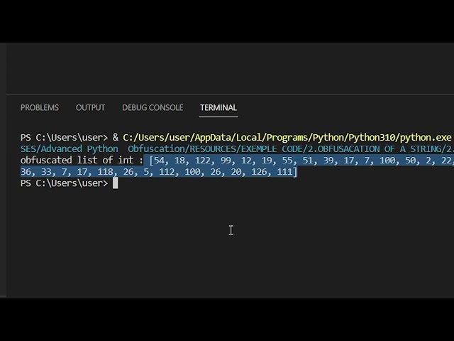 OBFUSCATION OF STRING EXAMPLE