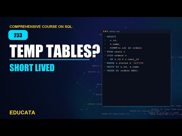 233. Temporary Tables | Comprehensive Course on SQL