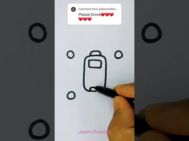 Draw a DRONE from OOOO letter