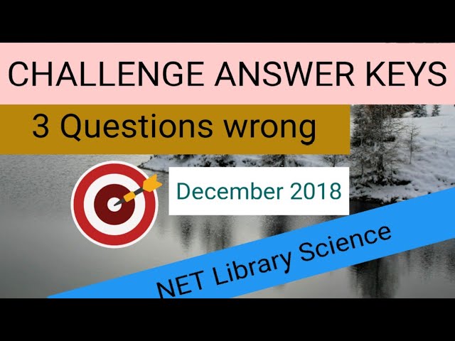 Challenge NET Answer Keys December 2018/ NTA