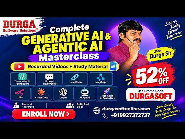 Complete Generative AI & Agentic AI Masterclass by Mr. DURGA Sir @ DURGASOFT