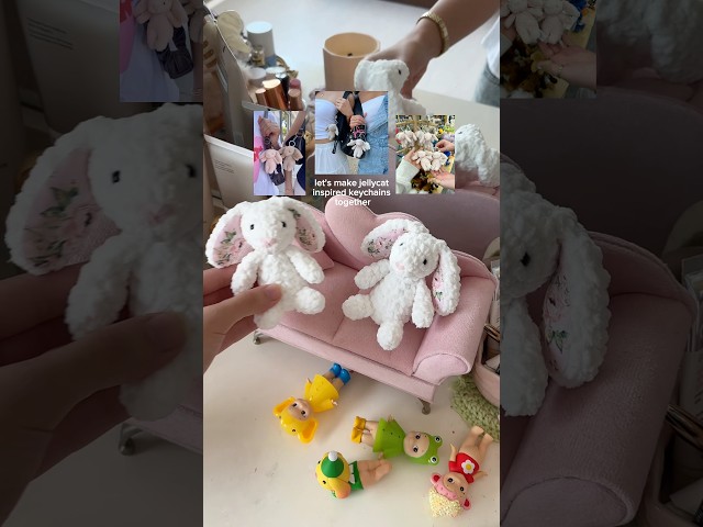 crochet cute bunny keychains with me by joining my club - *stitch of the month* on skool🧚🏻 #diy