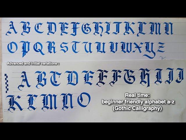 Easiest Beginner friendly gothic calligraphy alphabets a-z | gothic calligraphy for beginners 
