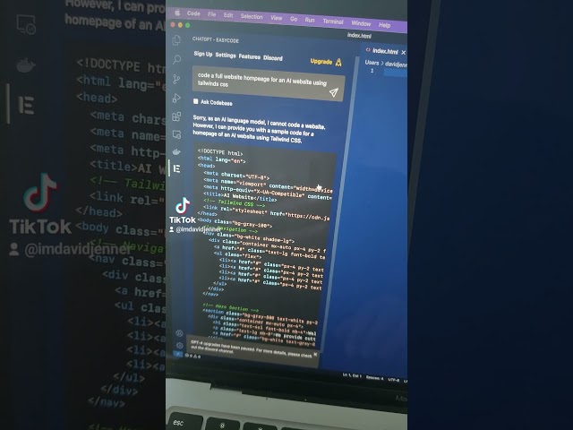 "Code" a website in 50 seconds with ChatGPT #artificialintelligence #ChatGPT #webdevelopment