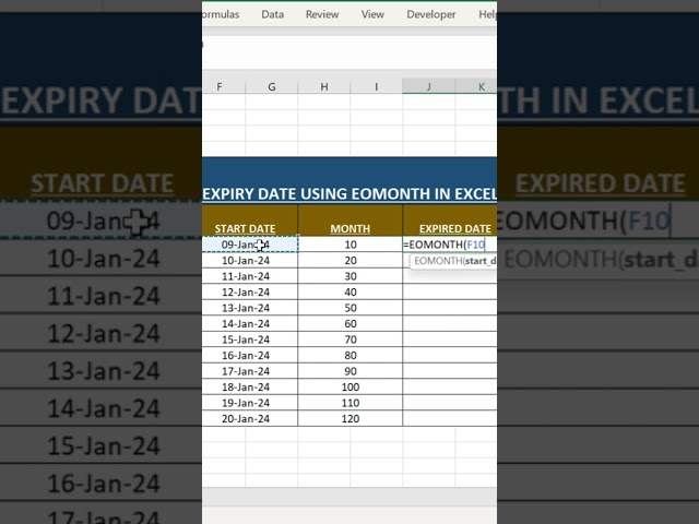 EOMONTH Function in excel | Find Last Date Of Month Easily #excel #eomonth #exceltutorial #data