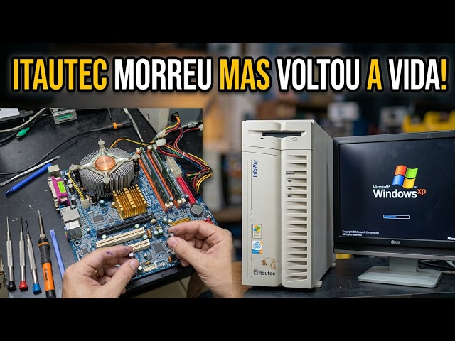 Bringing an Itautec Windows XP Era PC Back to Life: Capacitor Replacement, Thermal Paste, and More