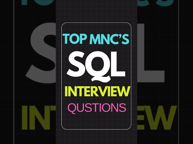 Top MNCs data analyst interview questions | data analyst | data analytics | data science | database
