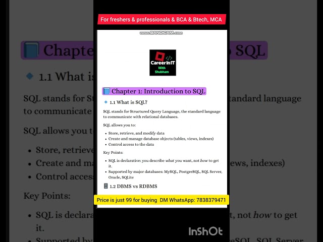 सीखो SQL ₹99 में - यह सच में संभव है!  #coding #shorts #programming #sql #mprashant