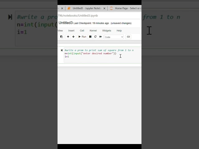 #write a program to print sum of square of numbers present between 1 to n