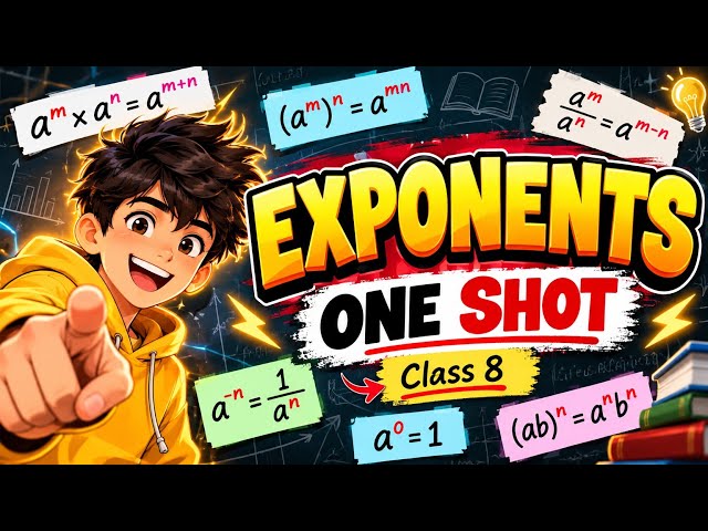 Exponents Made Easy 🔥 | Laws of Exponents | Class 8 Maths | Easy Tricks & Practice📝
