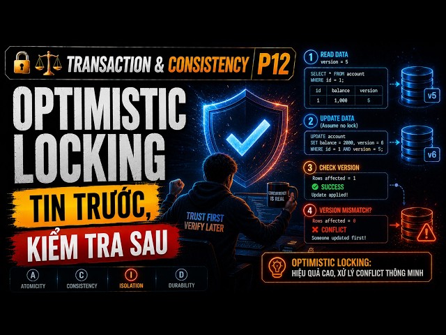 🔒⚖️ Optimistic Locking — tin trước, kiểm tra sau | Transaction & Consistency P12