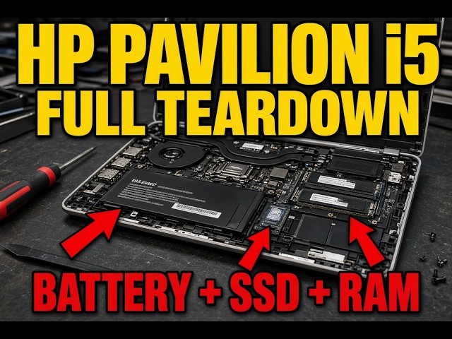 HP Pavilion Full Disassembly ! Battery replacement + SSD & RAM Swap
