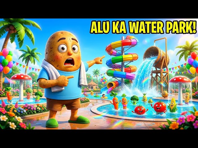 Garmi Se Pareshan Alu Ne Bana Diya Dream Water Park! 🌊🥔 | #shorts #viral #aistory #waterpark 