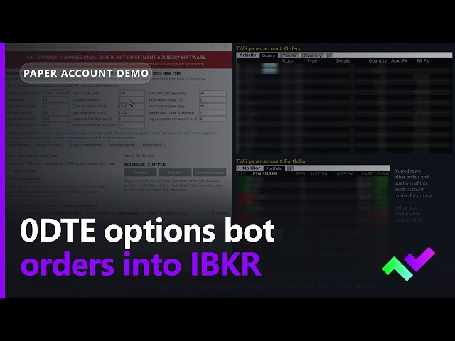 How an automated 0DTE options bot places orders on IBKR (paper account demo)