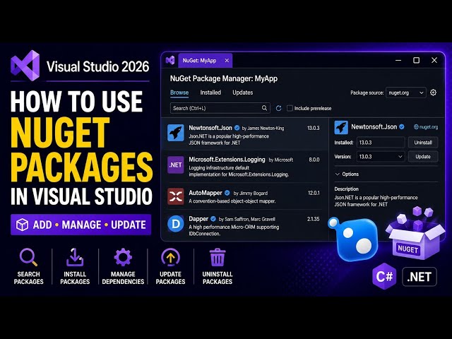 How to Use NuGet Packages in Visual Studio 2026 | C# & .NET