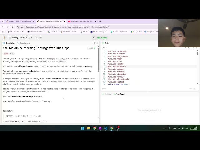Leetcode Weekly Contest 521 Solutions (ABCD, Hard Segtree Problem Explained By Leetcode 2300!!!!)