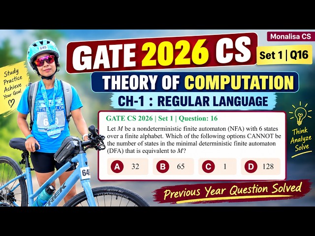 GATE CS 2026 | Set 1 | Question: 16 Let 𝑀 be a nondeterministic finite automaton (NFA) with 6 states
