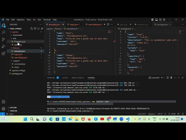 Cypress Commands in Cypress with Javascript