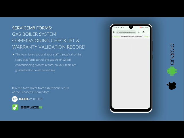 ServiceM8 Forms - Gas Boiler System Commissioning Checklist & Warranty Validation Record