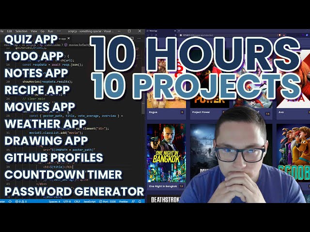 10 JavaScript Projects in 10 Hours - Coding Challenge 🔥