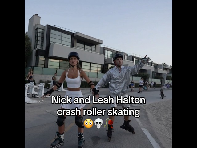 Nick and Leah Halton crash roller skating 💀😭 #nicknayersina #leahhalton