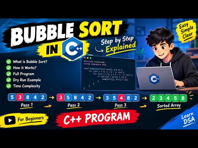 Bubble Sort Explained Step by Step | Bubble Sort Program|Sorting Algorithm for Beginners#Bubble sort