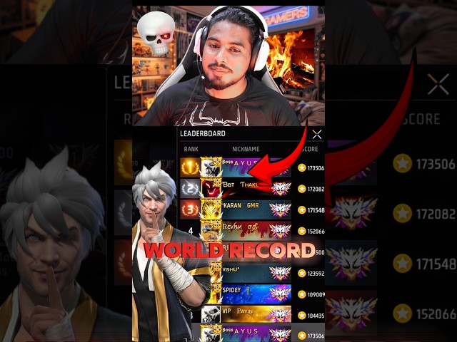 Region top 1 ho gya 😱 free fire region top 1 hacker or fair 😡 ff world record #freefire #shorts