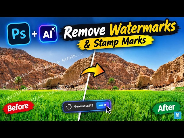How to Fix Watermarks and Stamp Marks Using Photoshop AI