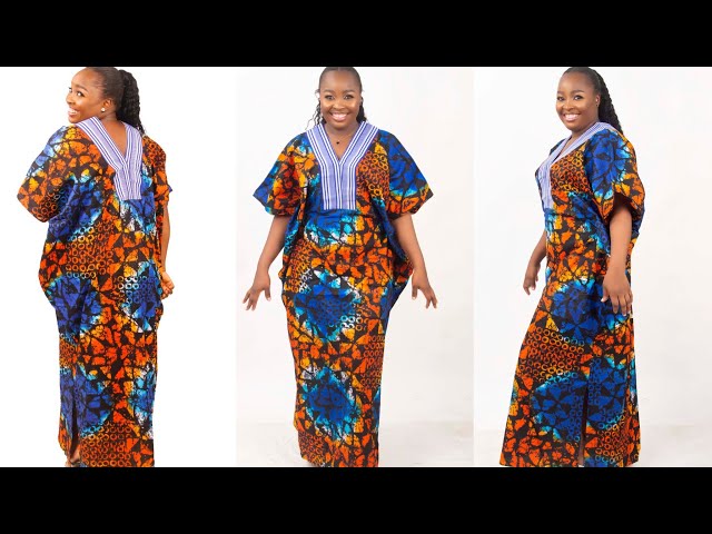 How to make a Stylish Cowl BUBU with ASO OKE Collar