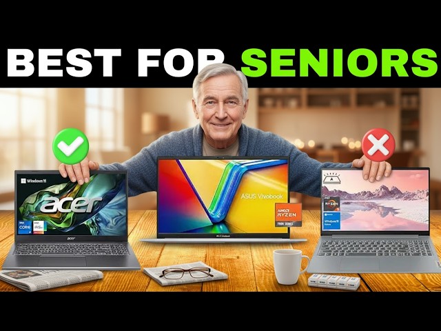 ✅ Top 5 Best Laptops for Elderly [2026] 💻 Easy to Use PCs for Seniors, Big Screen & Lightweight
