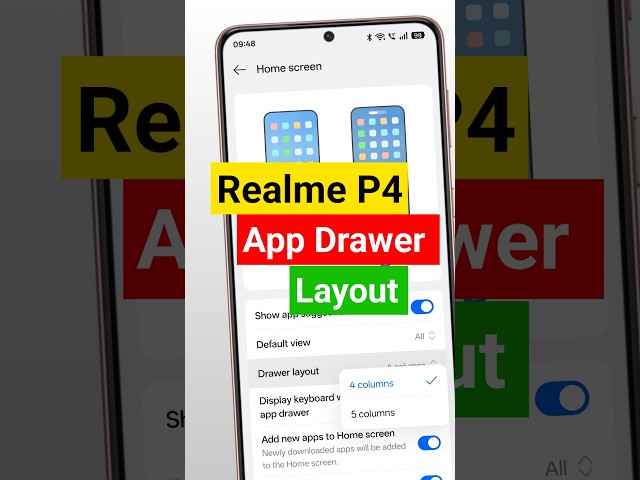 how to change app drawer layout in realme p4 #android #shorts