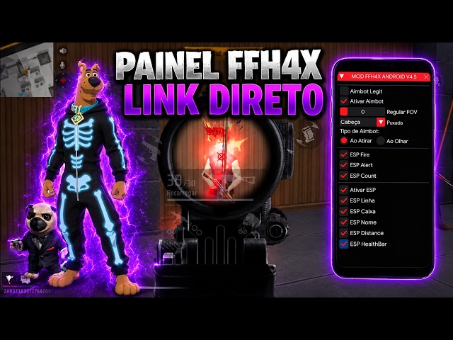 XIT FF ATUALIZADO 2026! PAINEL FFH4X ANDROID / IPHONE + PROXY GRÁTIS 100% HS LINK DIRETO ✅