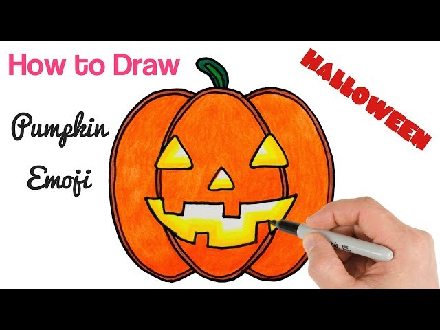How to Draw Pumpkin Emoji | Jack O'Lantern for Halloween