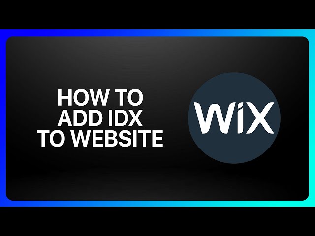 How To Add Idx To Wix Website Tutorial