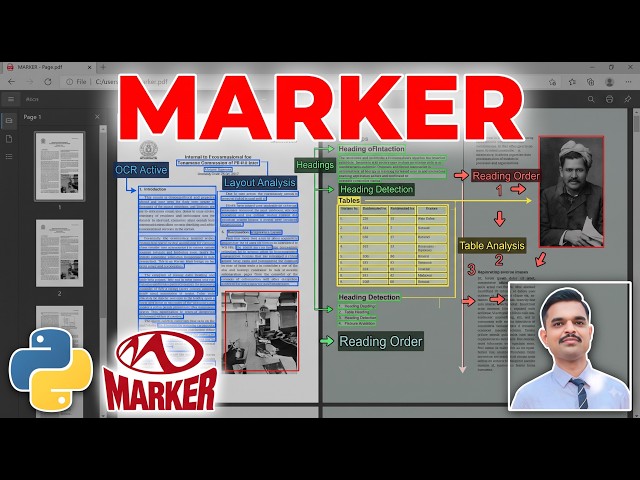 Marker Tutorial: Convert PDF to Markdown & JSON with AI | Surya OCR & Document AI