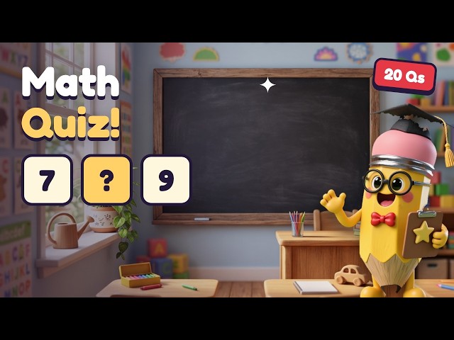 Math Quiz for Kids 🧠 20 Questions with Professor Plus | Missing Numbers, Odd & Even, Counting