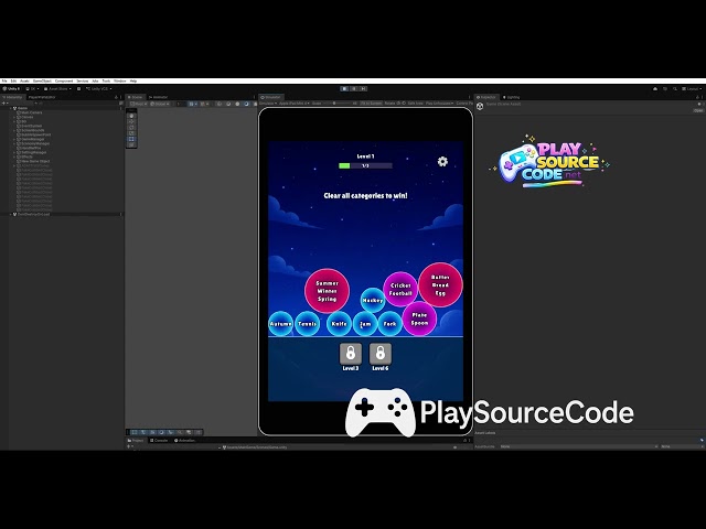 Bubble Word Sort – Unity Source Code | Complete Word Puzzle Game Template