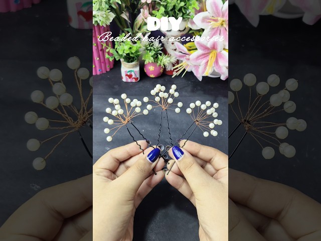 DIY Beaded hair accessories ✨ #diy #craft #handmade #craftideas #hairstyle #hairaccessories #shorts