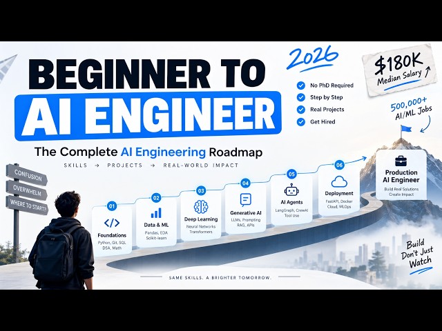 AI Engineer Roadmap 2026 | Complete Beginner to AI Engineer Guide