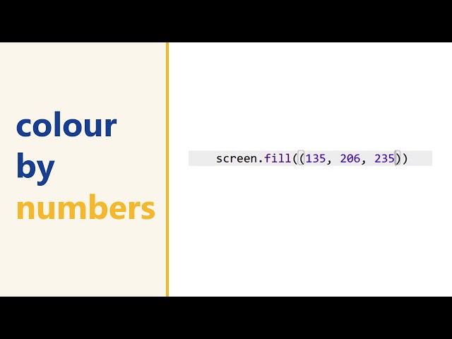 RGB colour in pygame zero: colour names vs (r, g, b) numbers