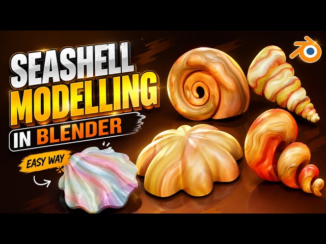 Let's Model Seashells in Blender 4.0   ||   Easy Beginners