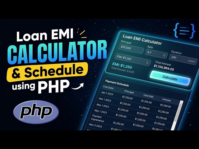 Loan EMI Calculator and Payment Schedule Generator using PHP